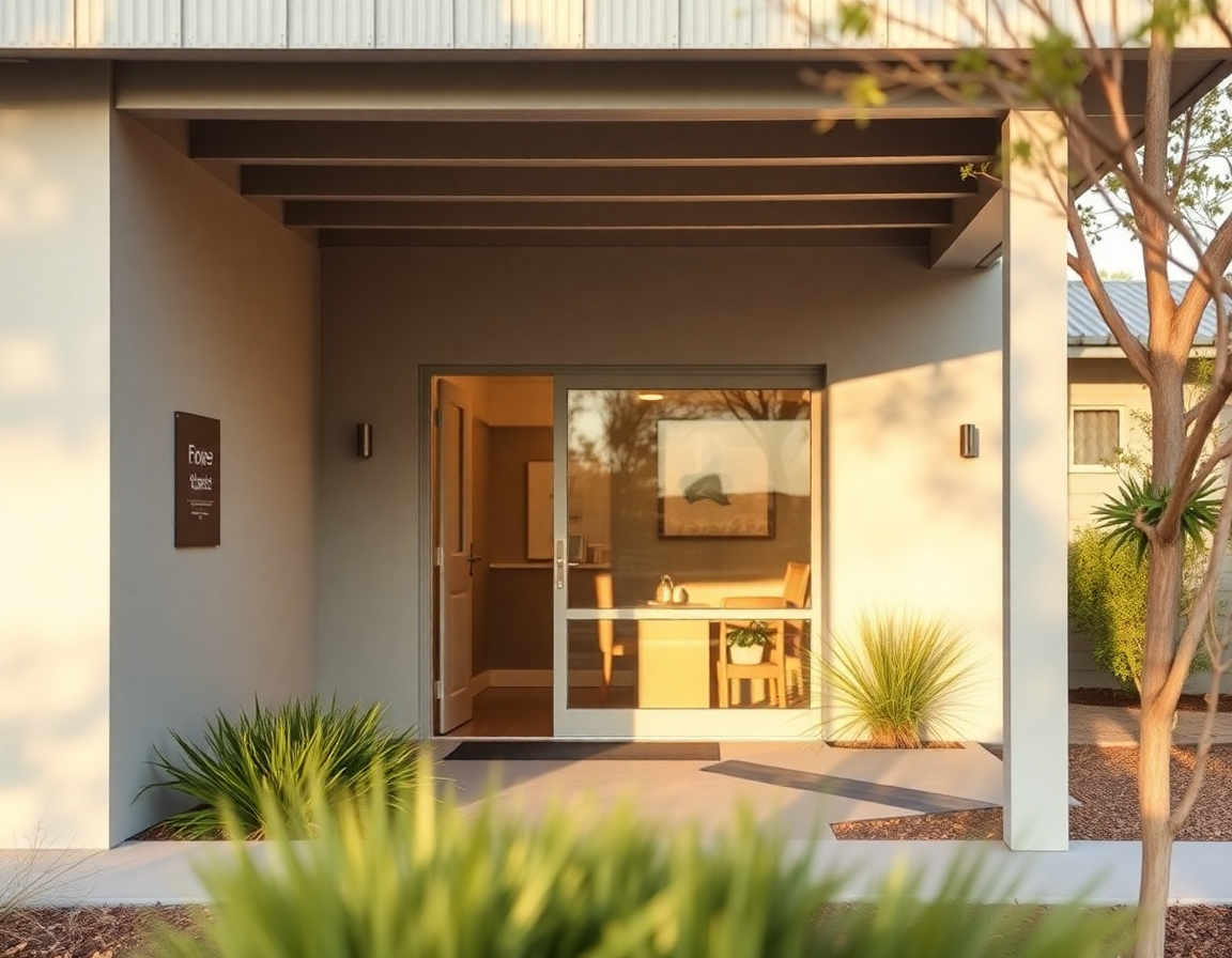 Welcoming Australian clinic entrance representing Rehab Management Newcastle